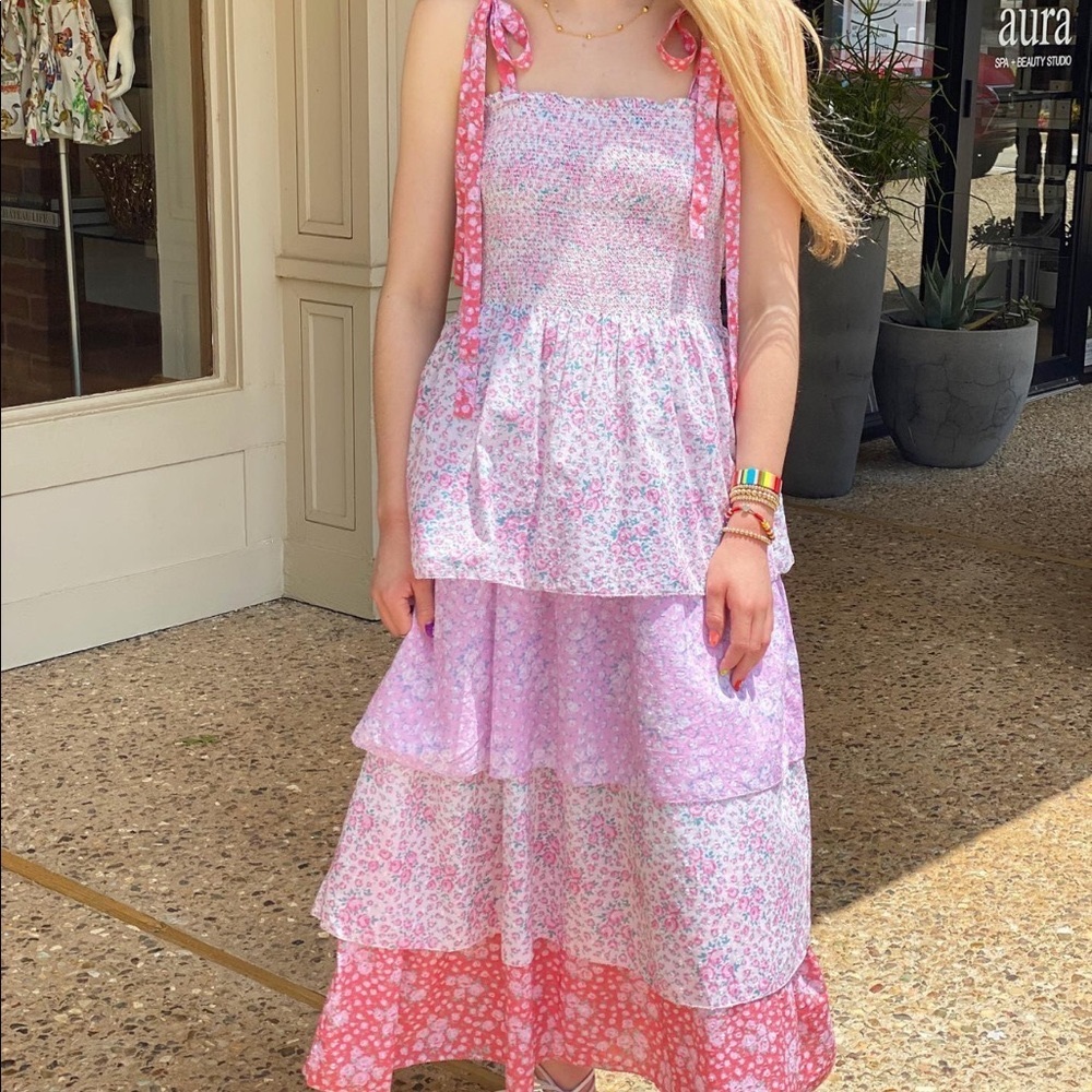 LoveShackFancy Caressa Dress in Strawberry Melange, size Small, never worn